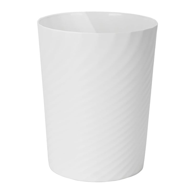 VKPLITE Small Plastic Trash Can - 1.8 Gallon - White - Wastebasket Garbage Can Container - Image 1